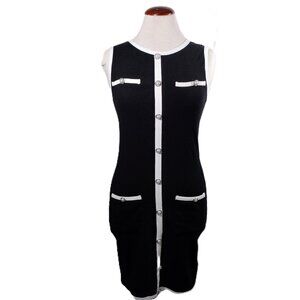 Black & White Fitted Pullover Dress | Small | New (No Tags)